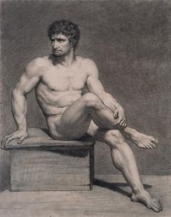 François-Xavier Fabre, « Homme assis », fin XVIIIe