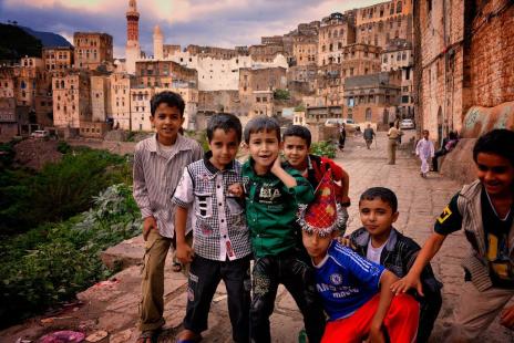 Enfants du Yemen à Jibla en mai 2014, avant le conflit